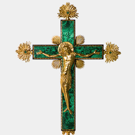 Настольный малахитовый крест