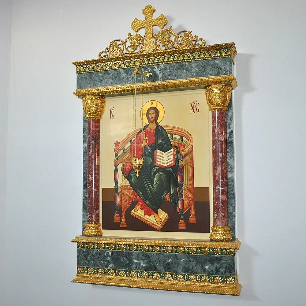 Каменный киот (арт. 75) — мрамор, бронза, змеевик
